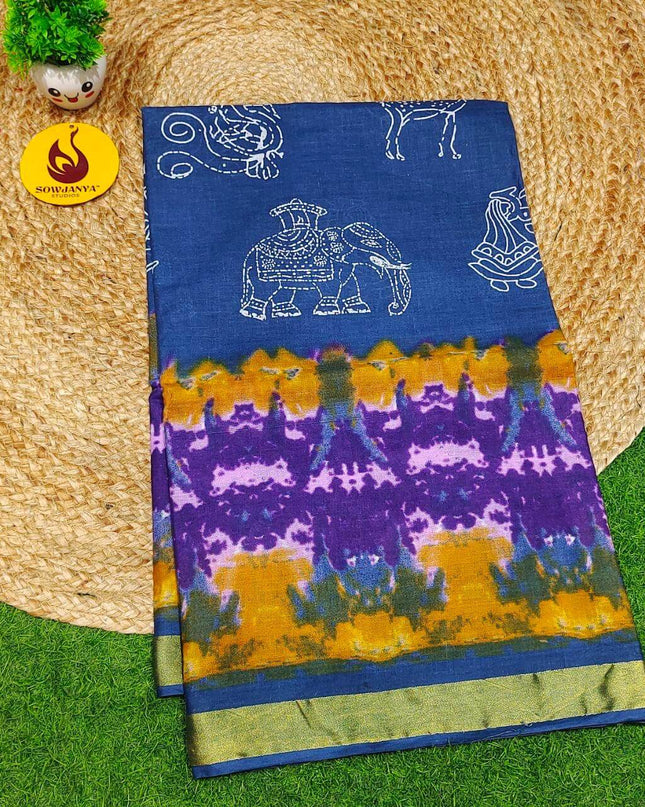 Premium Soft Mul Kalamkari Cotton Saree's- SSCTN13