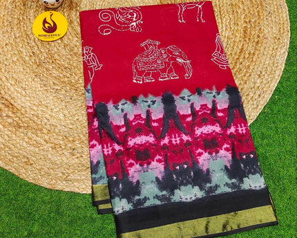 Premium Soft Mul Kalamkari Cotton Saree's- SSCTN12