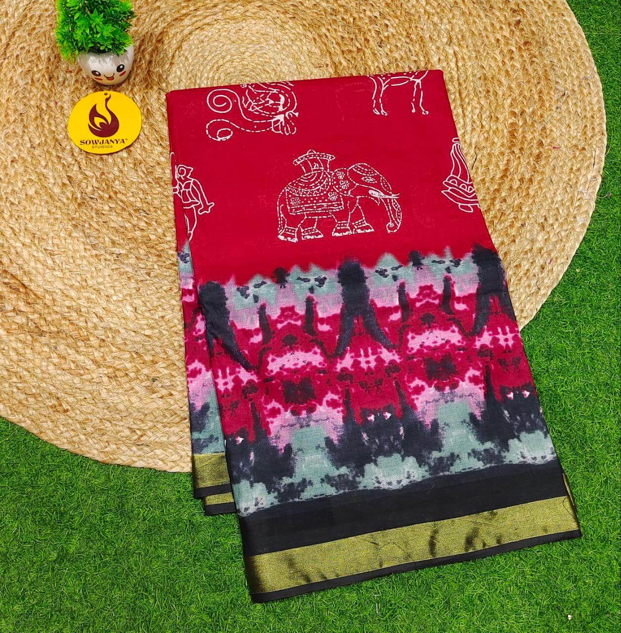 Premium Soft Mul Kalamkari Cotton Saree's- SSCTN12