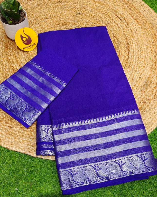 Premium Viscose Mangalagiri Border Saree's - BEST35
