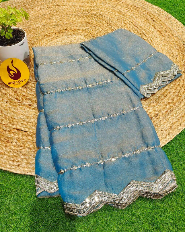 Premium Space Silk Work Sarees-MEGA16
