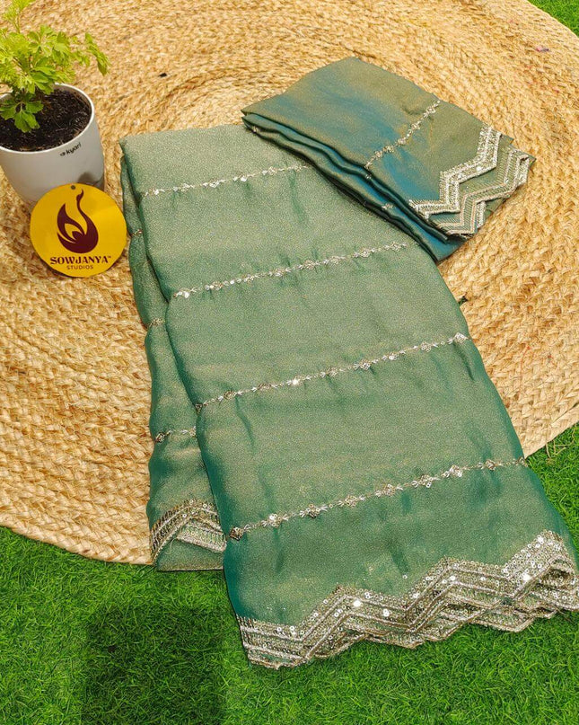Premium Space Silk Work Sarees-MEGA22