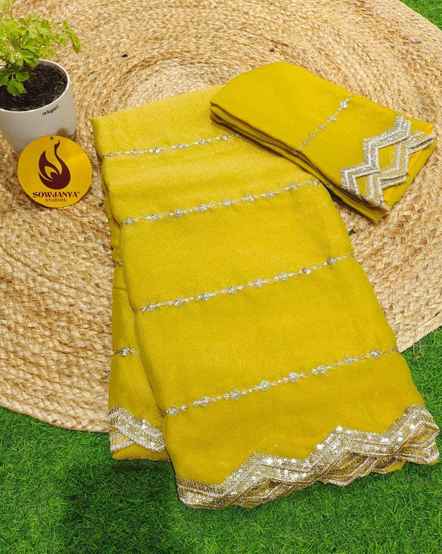 Premium Space Silk Work Sarees-MEGA21