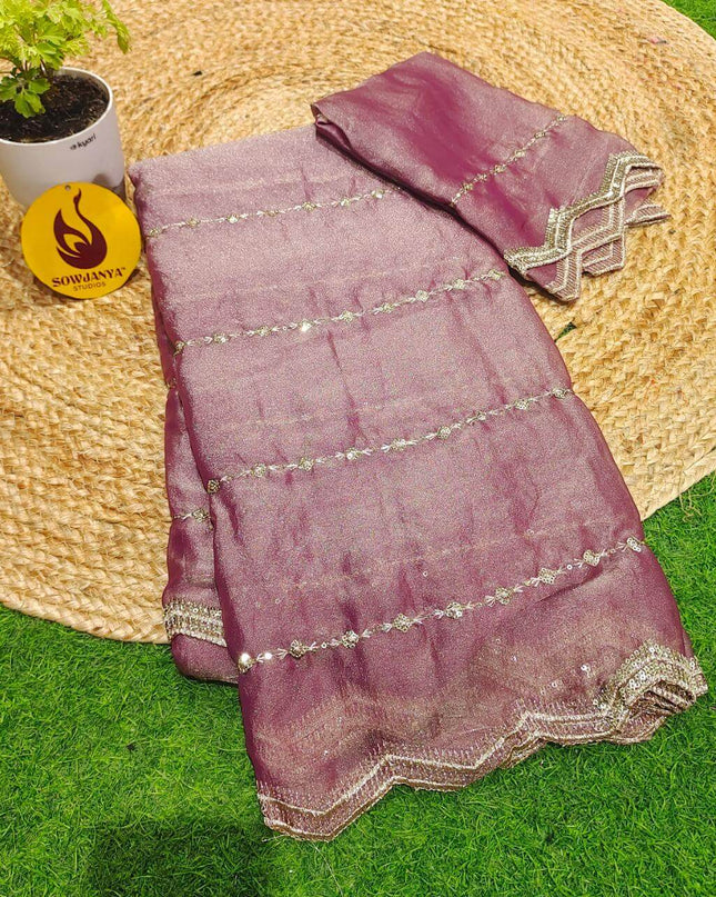 Premium Space Silk Work Sarees-MEGA20