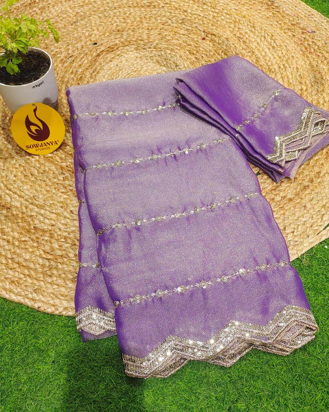 Premium Space Silk Work Sarees-MEGA19
