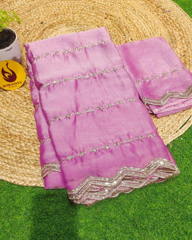 Premium Space Silk Work Sarees-MEGA18