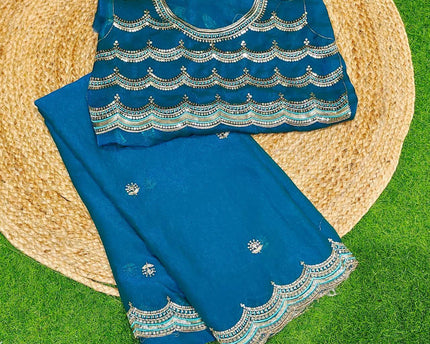 Premium Space Silk Work Sarees-SSSPC23(Light Blue)