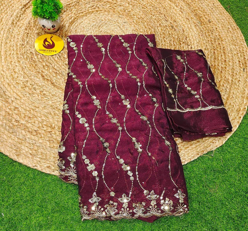 Premium Space Silk Work Sarees-SSSPC42