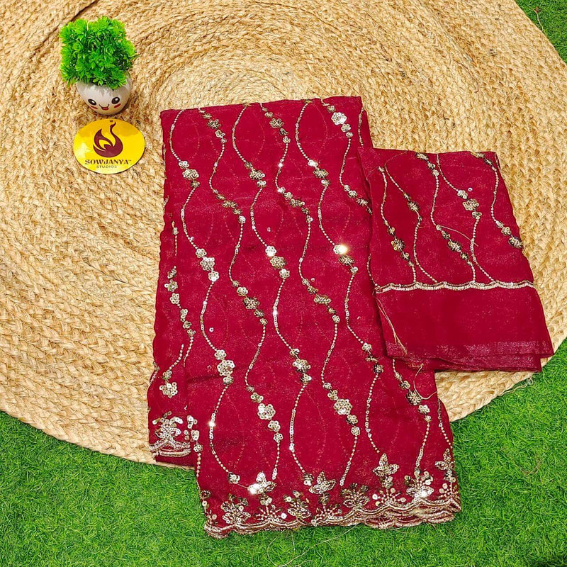 Premium Space Silk Work Sarees-SSSPC45(maroon)