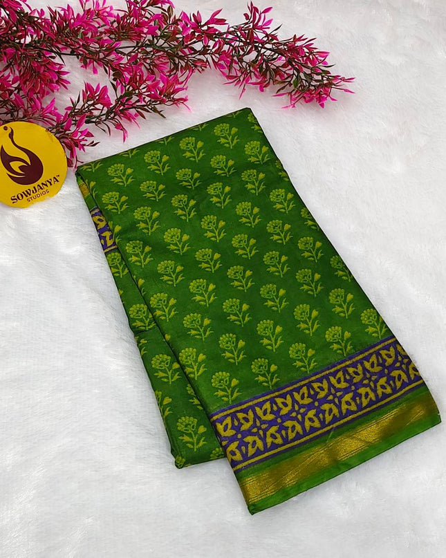 Premium Soft Mul Cotton With Jari boarder  Saree's- SSMUL9