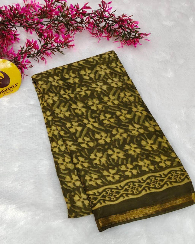 Premium Soft Mul Cotton With Jari boarder  Saree's- SSMUL20