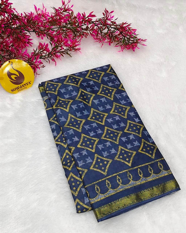 Premium Soft Mul Cotton With Jari boarder  Saree's- SSMUL15