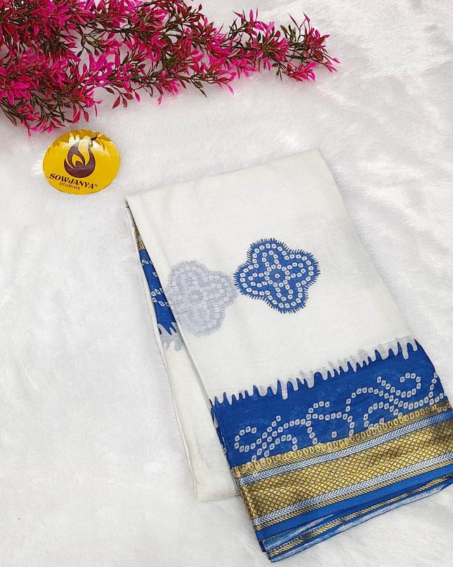 Premium Soft Mul Cotton With Jari boarder  Saree's- SSMUL31