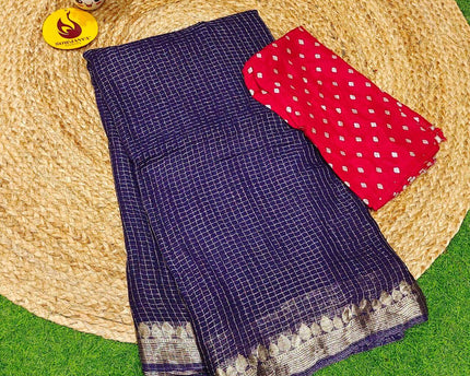 Premium Viscose Georgette ZARI LINES  Saree's - SSVIS4