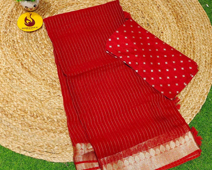 Premium Viscose Georgette ZARI LINES  Saree's - SSVIS2