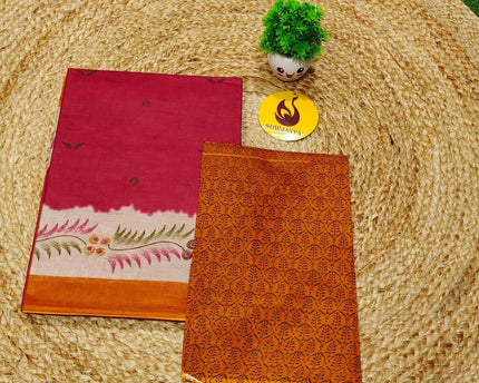 Premium Summer Cotton Sarees With Blouse-HEAT4