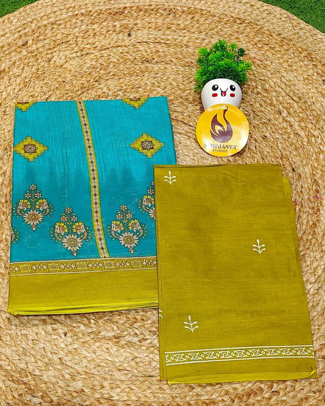 Premium Summer Cotton Sarees With Blouse-HEAT11
