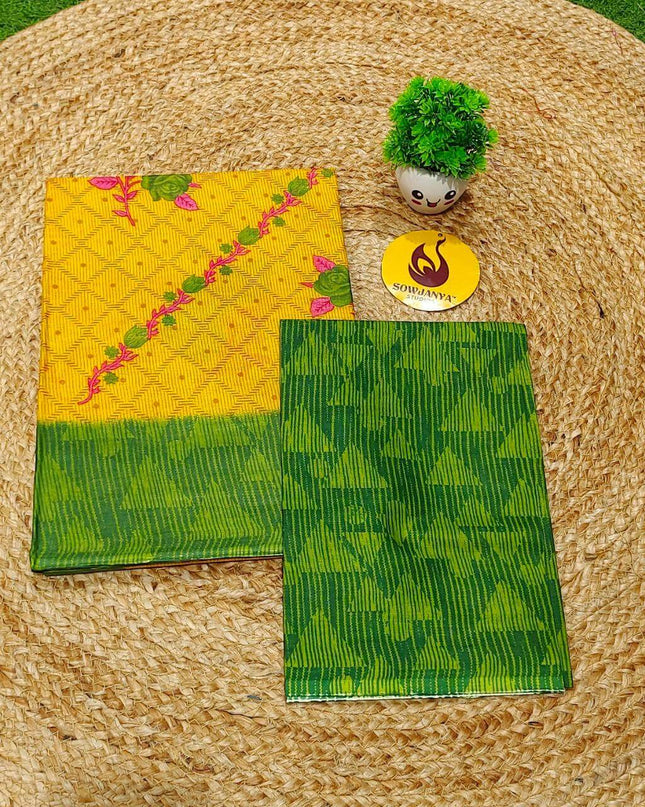 Premium Summer Cotton Sarees With Blouse-HEAT2