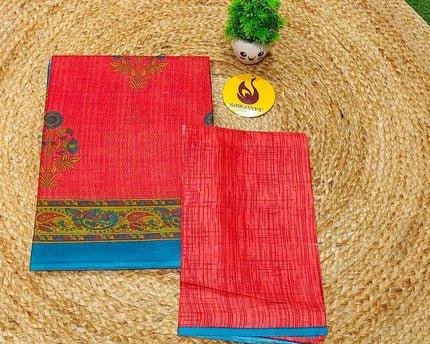 Premium Summer Cotton Sarees With Blouse-HEAT9