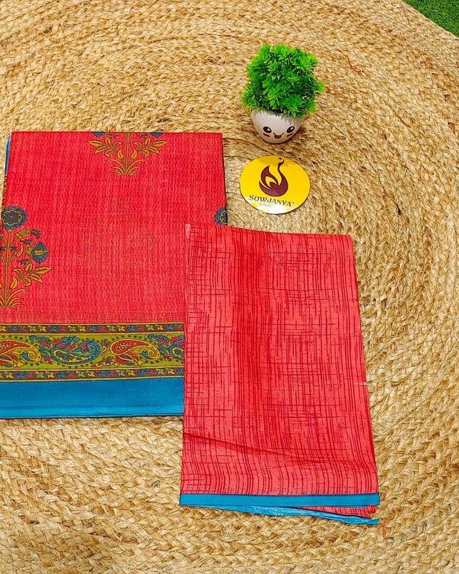 Premium Summer Cotton Sarees With Blouse-HEAT9