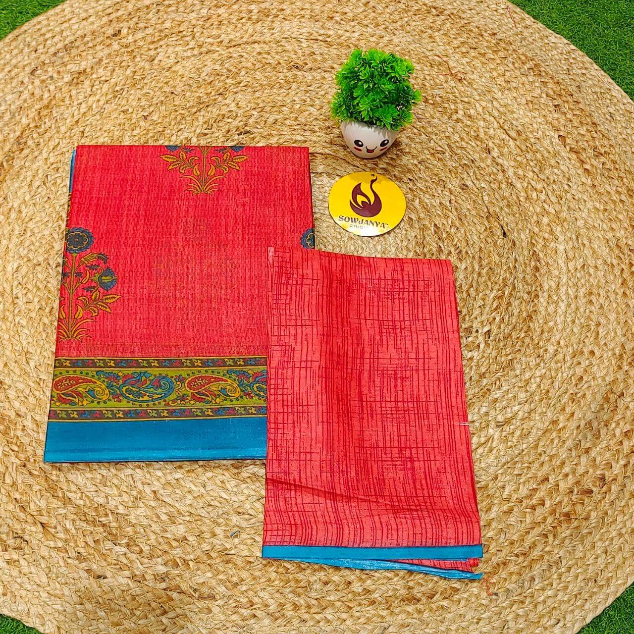 Premium Summer Cotton Sarees With Blouse-HEAT9