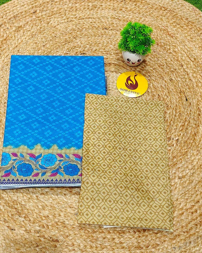 Premium Summer Cotton Sarees With Blouse-HEAT1