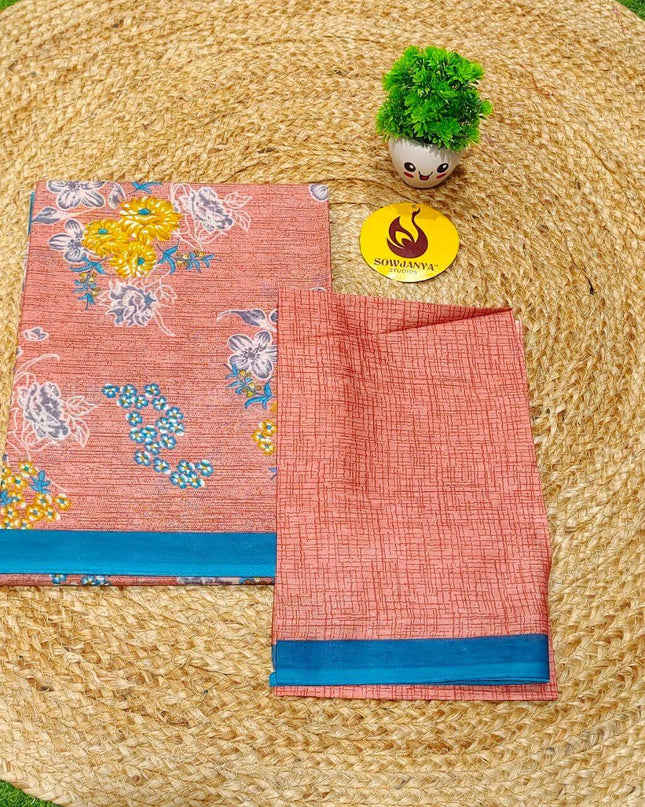 Premium Summer Cotton Sarees With Blouse-HEAT6