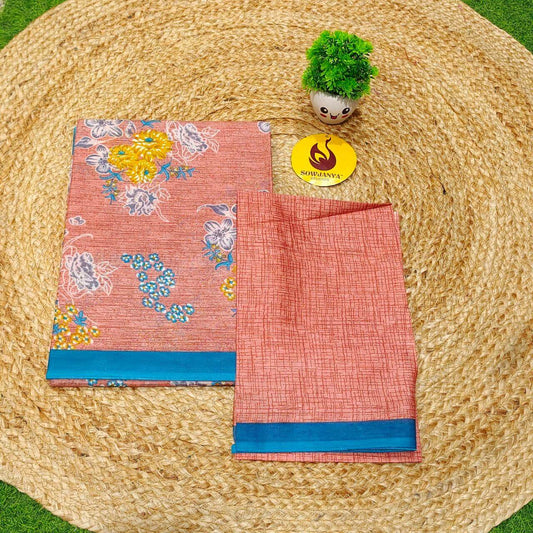 Premium Summer Cotton Sarees With Blouse-HEAT6