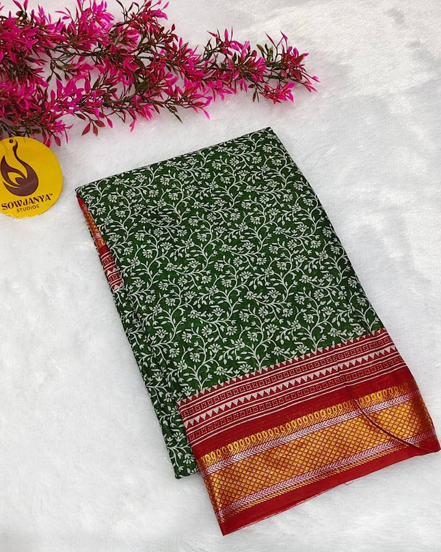 Premium Soft Mul Cotton With Jari boarder  Saree's- SSMUL42