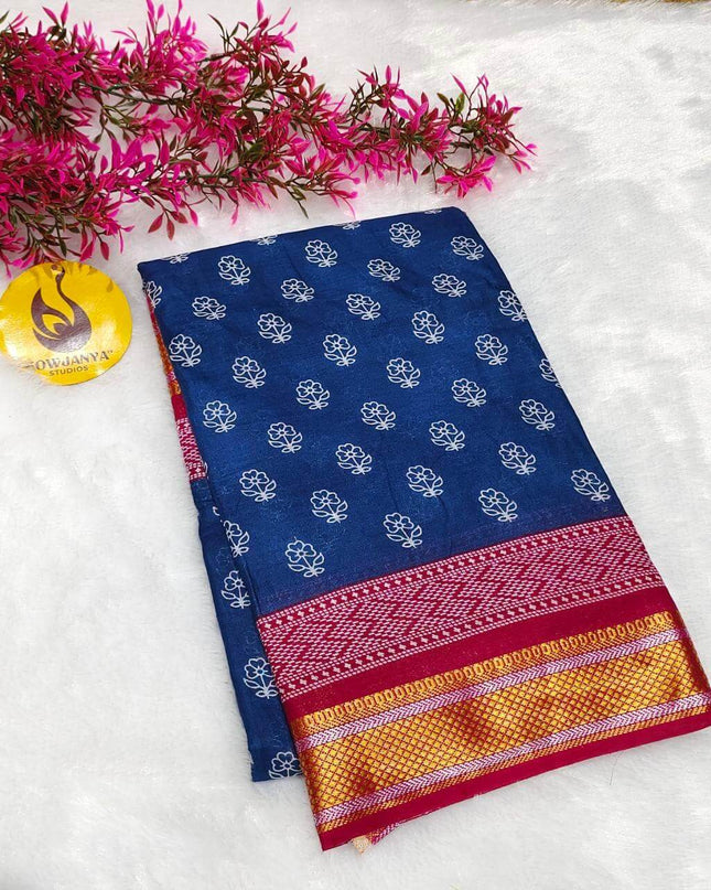 Premium Soft Mul Cotton With Jari boarder  Saree's- SSMUL45