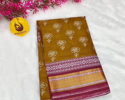 Premium Soft Mul Cotton With Jari boarder  Saree's- SSMUL52