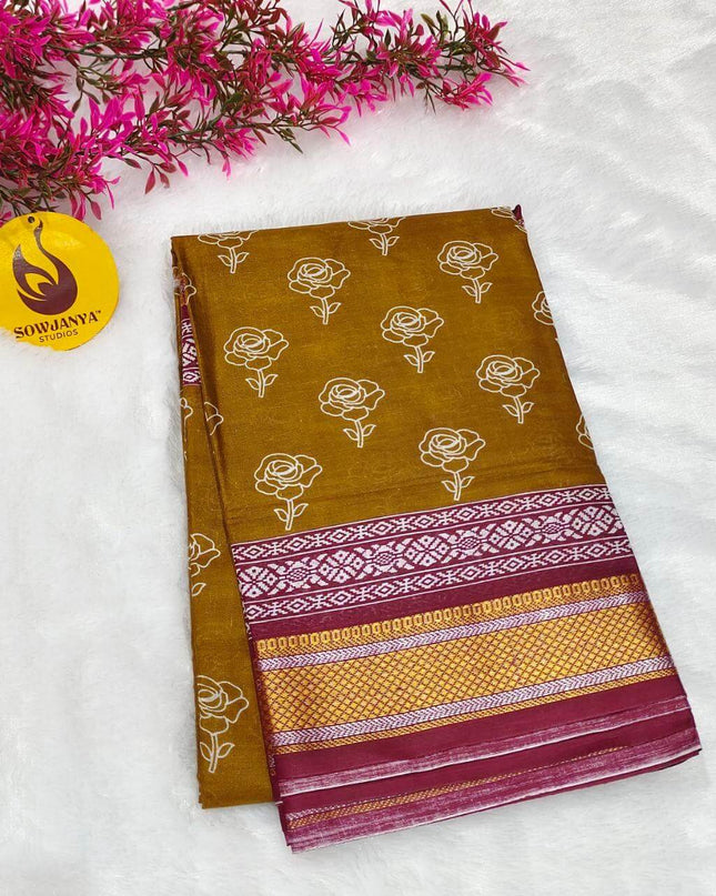 Premium Soft Mul Cotton With Jari boarder  Saree's- SSMUL52