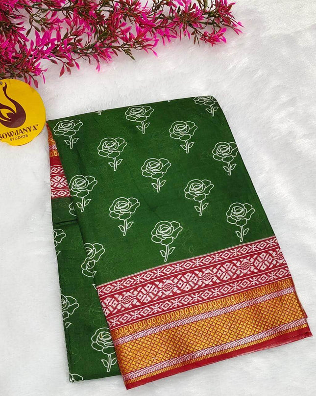 Premium Soft Mul Cotton With Jari boarder  Saree's- SSMUL53