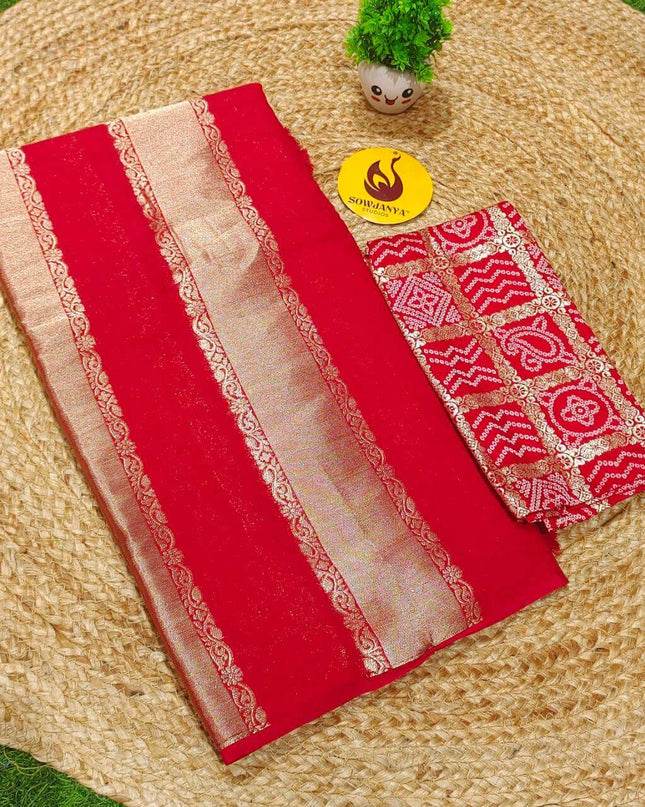 Premium Viscose Crape Georgette Saree -SSBEST6(red)