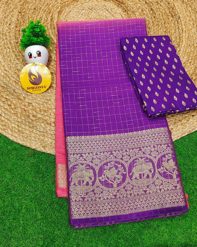 Premium Viscose Sarees With Zari Weaving - SSBST1