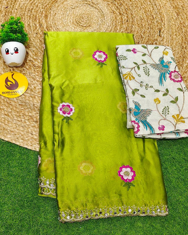 Premium Rangoli Silk with Emboridery work BLOUSE - SSHVY2
