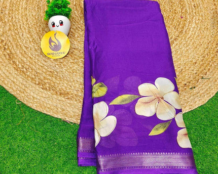 PREMIUM Mangalgiri Style Digital PRINT  Sarees - SSMDP8
