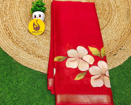 PREMIUM Mangalgiri Style Digital PRINT  Sarees - SSMDP6
