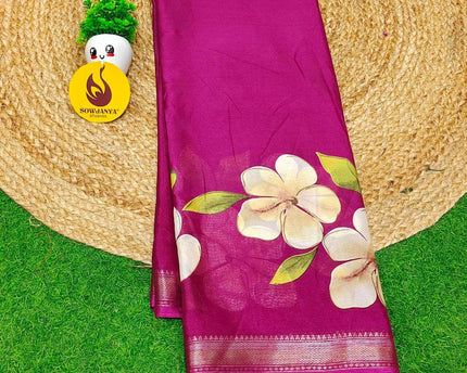 PREMIUM Mangalgiri Style Digital PRINT  Sarees - SSMDP5