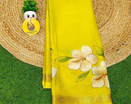 PREMIUM Mangalgiri Style Digital PRINT  Sarees - SSMDP3