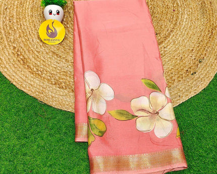 PREMIUM Mangalgiri Style Digital PRINT  Sarees - SSMDP2