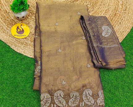 Premium Space Silk withI work Sarees- SSMTS8