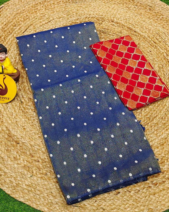 Designer TISSUE Weaving Butti  Sarees -SSTWB1