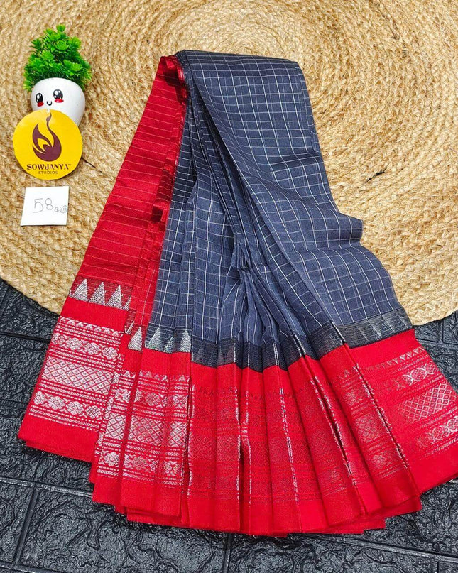 Seiko Gadwal Cotton Sarees -ROYAL58