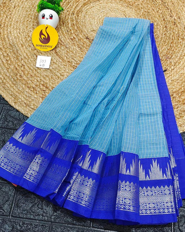 Seiko Gadwal Cotton Sarees -ROYAL103