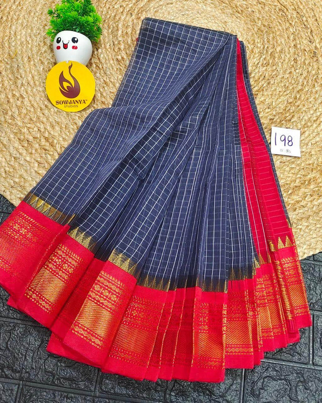 Seiko Gadwal Cotton Sarees -ROYAL198