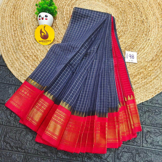 Seiko Gadwal Cotton Sarees -ROYAL198