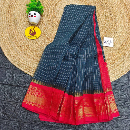 Seiko Gadwal Cotton Sarees -ROYAL201
