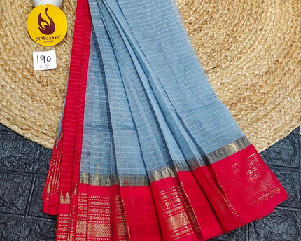 Seiko Gadwal Cotton Sarees -ROYAL190