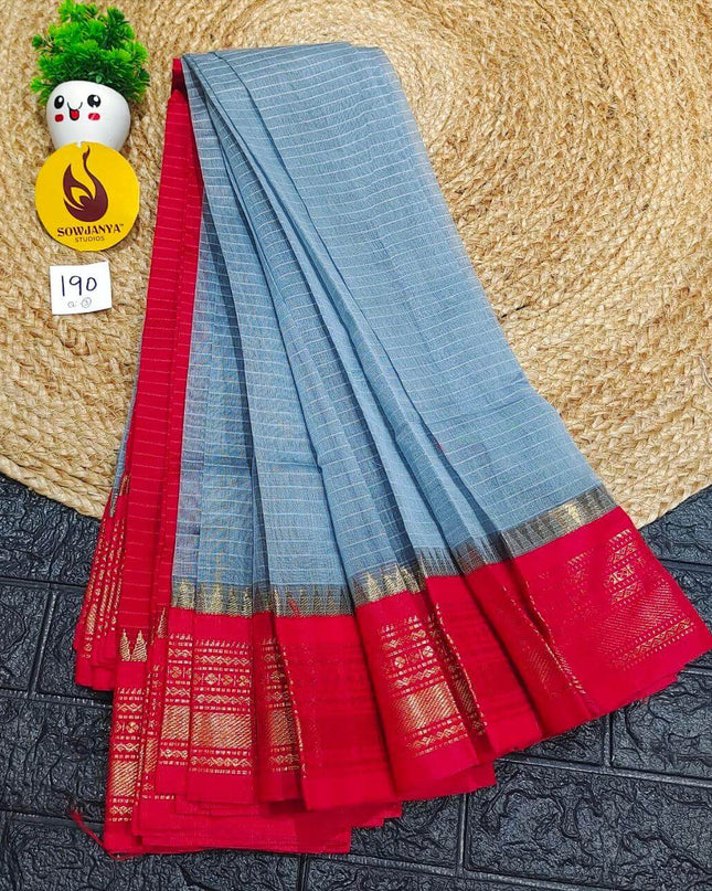 Seiko Gadwal Cotton Sarees -ROYAL190